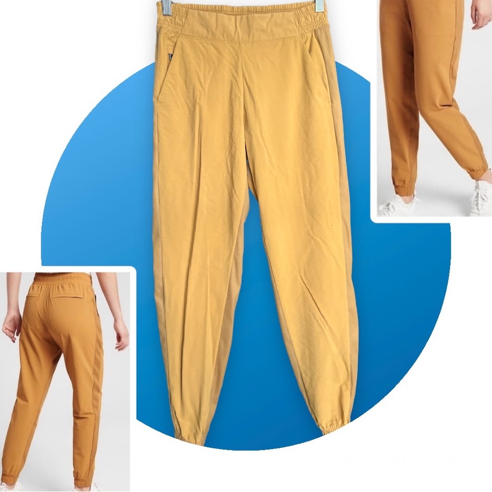 Athleta Mustard Brooklyn Textured Joggers